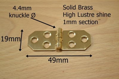 Decorative Polished Brass Hinges (pair)